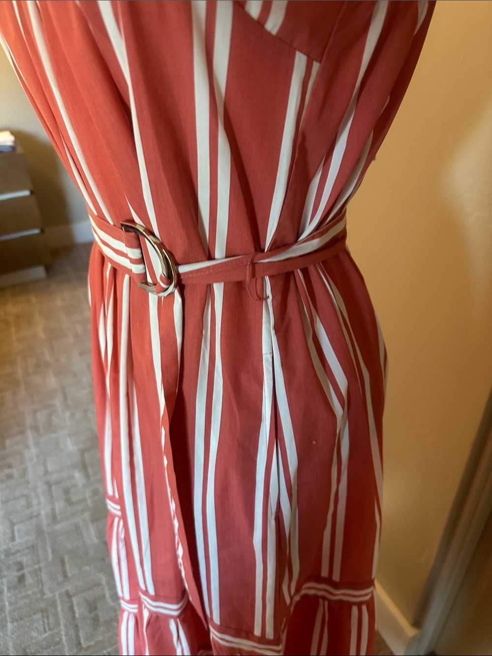 Elan Pink-Red Striped Summer Dress - Picture 7 of 9